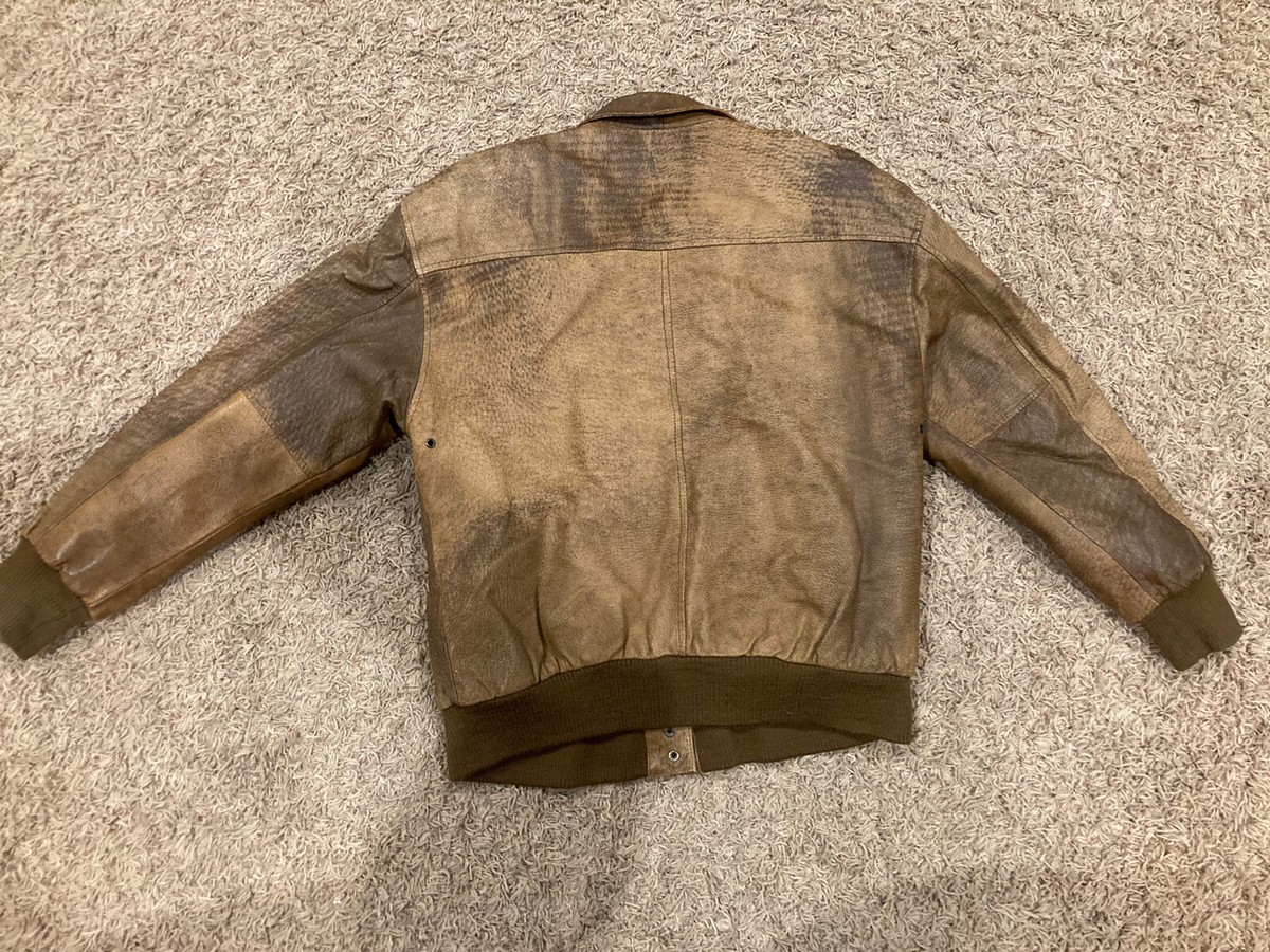 Vintage Izzi Leather Jacket Motorcycle Bomber Style 1985