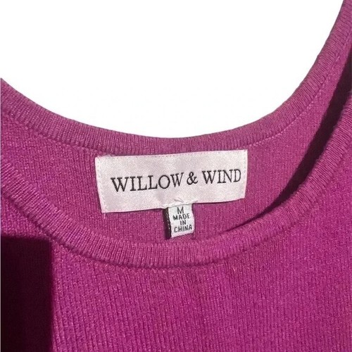 Wind And Willow Knit Midi Dark Pink Bodycon Tank Dress Size Medium - Picture 5 of 6