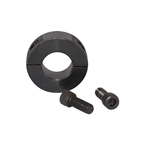 10-Pack 1/4" Double Split Shaft Collars - Black Oxide Finish, 5/16" Wide