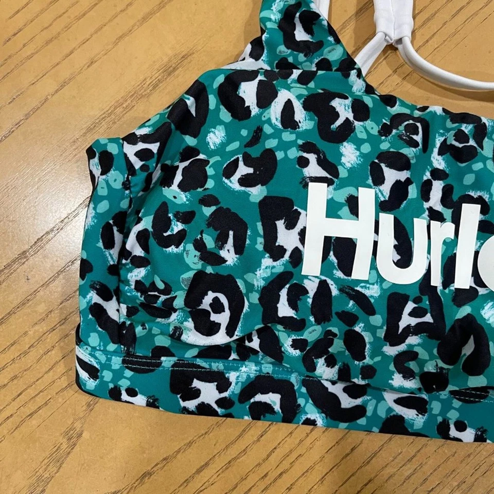 0390 Nuevo top de bikini verde Hurley para mujer Foto 3 de 4