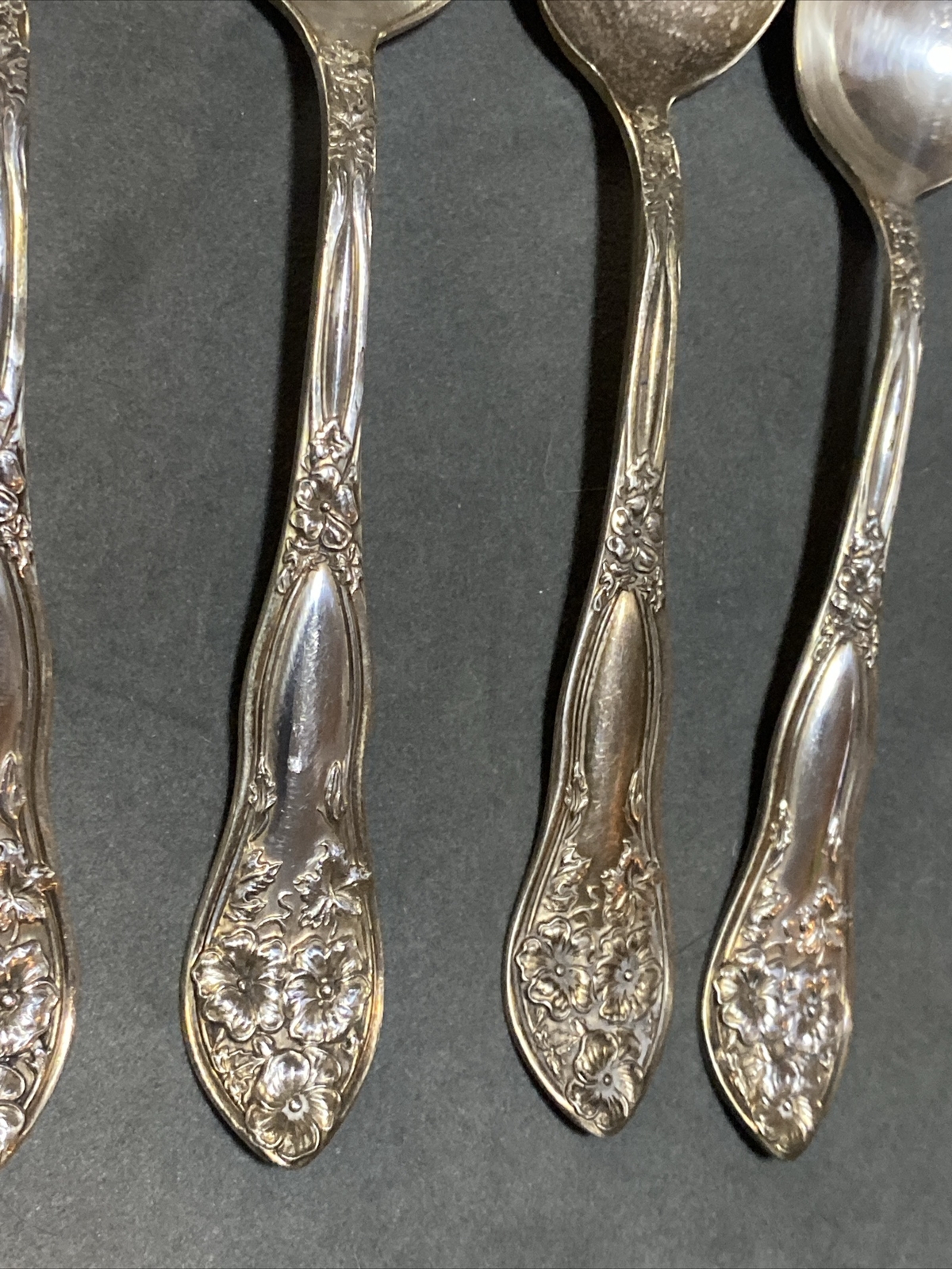 Lot Of 5 Fairfield Plate Spoons Flowers Design Vintage Spoons eBay