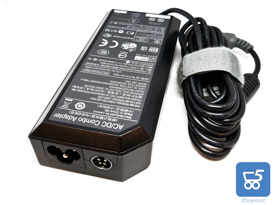 Alimentatore Caricabatteria Originale Lenovo 90W 20V 4,5A spinotto Tondo 5,5mm - Immagine 3 di 3