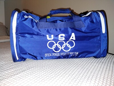 Vintage 1992 USA United States Olympic Adidas Blue Yellow Pedigree Duffle Bag