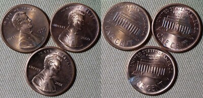 Error : Lot 3 Coins Cent 1999 + 2000(2) Broadstruck Almost Nickel Size IREC2007