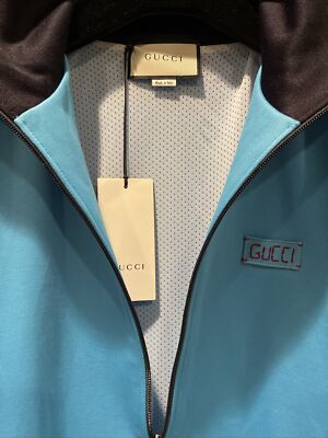 100% Authentic GUCCI Blue Tiger Patch Technical Jersey 100% Authentic GUCCI Blue Tiger Patch Technical Jersey