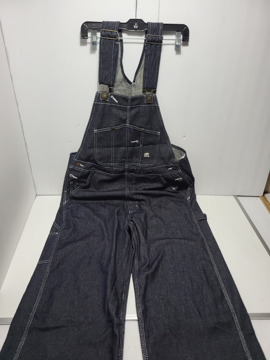 Berne 100% Cotton Unlined Denim Bib Overalls Dark Blue Size 38x32 Brand New