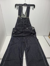 Berne 100 Cotton Unlined Denim Bib Overalls Dark Blue Size 38x32 Brand New