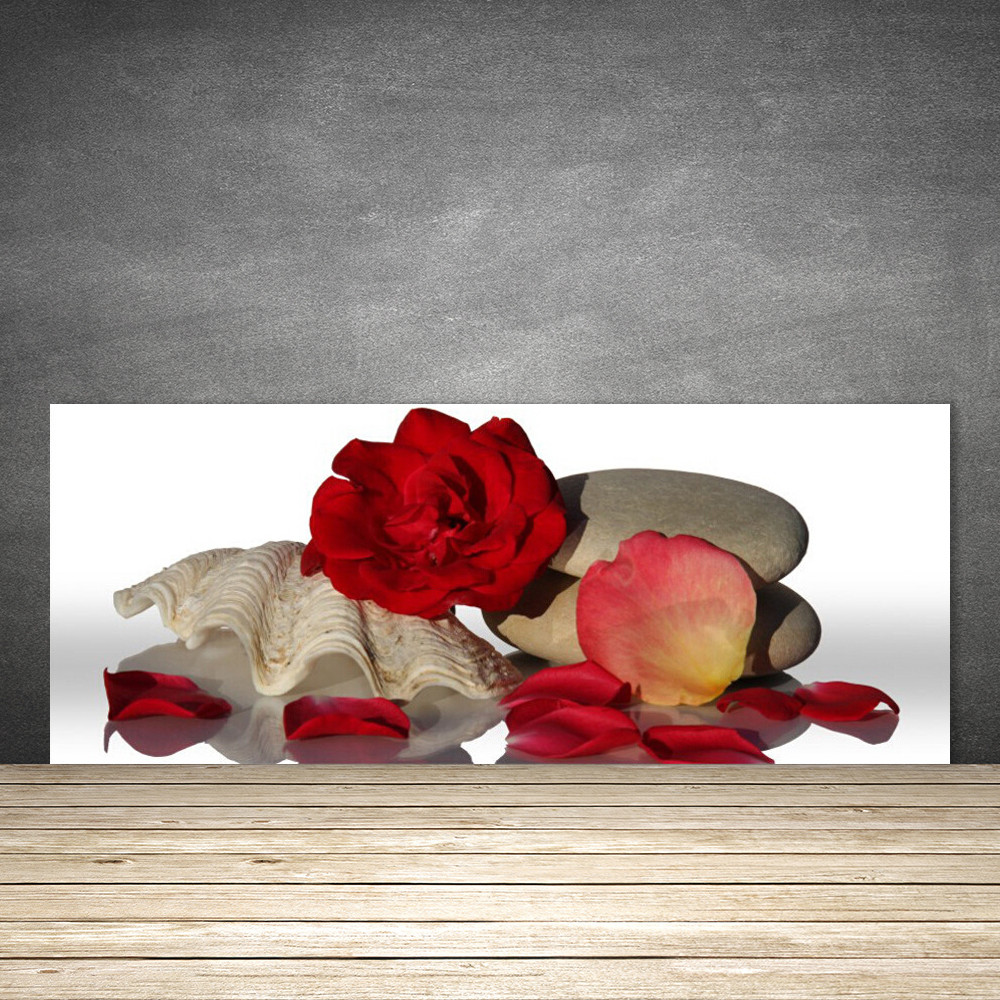 Crédence de cuisine en verre haut de gamme Art Rose Coquille