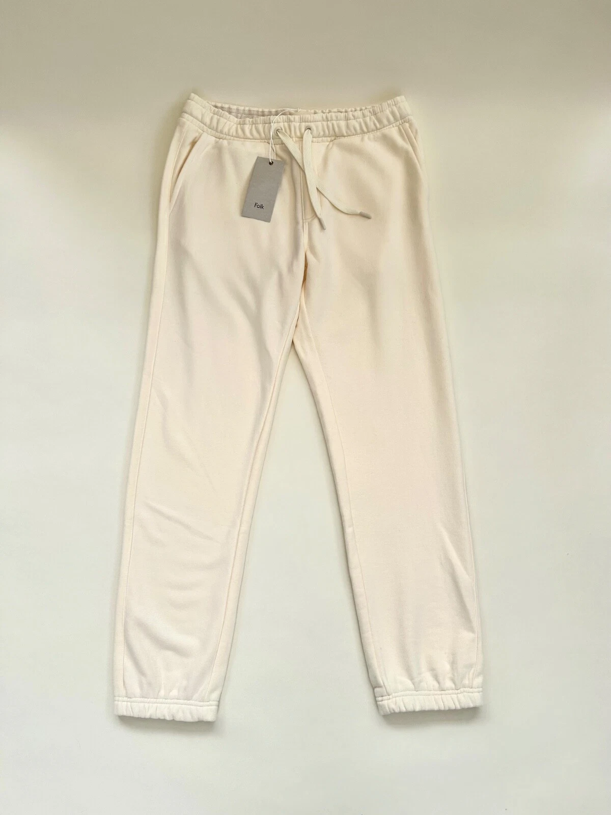 Folk Men's Joggers Pants Jogging Track Bottoms Ecru Logo Cotton New Oi Polloi