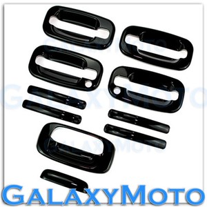 99-06-Chevy-Silverado-Gloss-Black-4-Door-Handle-Passenger-Keyhole-Tailgate-Cover