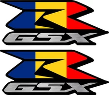 2 Custom Romania Flag GSXR Decals 750 Stickers 600 1000 hayabusa 1300 Romanian