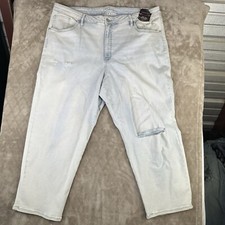 Ava  Viv Women's Plus Size High-Rise Slim Straight Stretch Jeans Size 26W Light