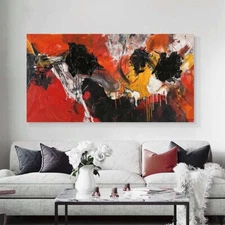 hand painted 1 piece abstract canvas art wall decor for living room