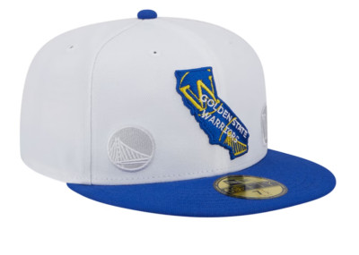 Golden State Warriors NBA New Era White State 59FIFTY Fitted Hat
