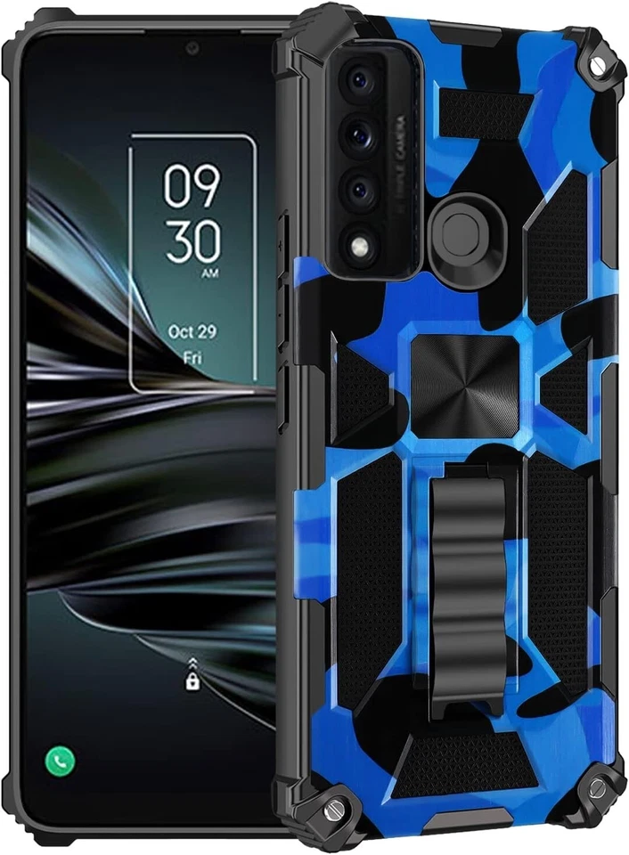 Estuche TCL 20XE: grado militar, probado contra caídas, soporte, montaje magnético para coche, azul Foto 4 de 4