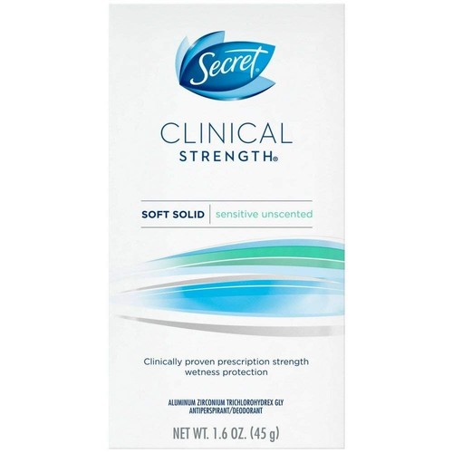 Secret Clinical Strength Antiperspirant Deodorant Soft Solid Unscented 1.6 oz