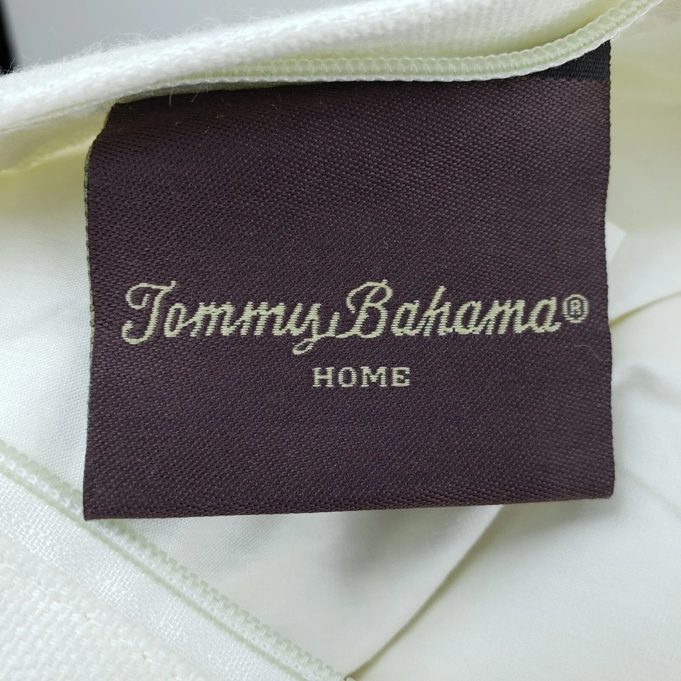 Tommy Bahama Home Pillow Set White Robin Egg Blue Geometric Size Large 18"x18" - Image 2 of 4