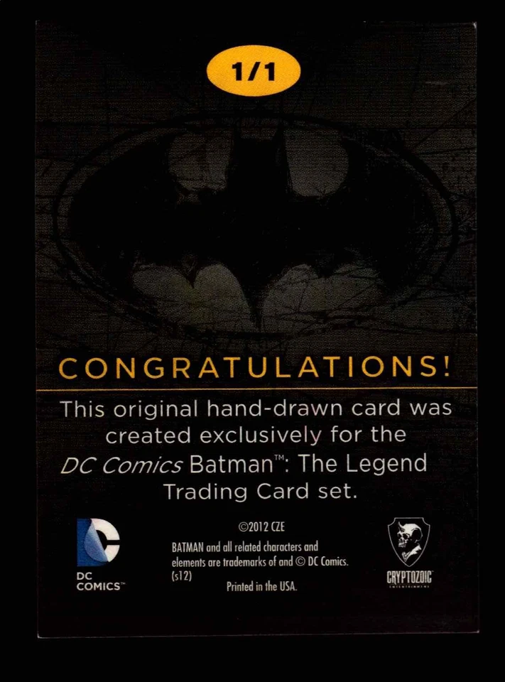 DC Comics Batman: The Legend 2013 Cryptozoic Sketch Card by Patricia Ross - Image 2 of 2
