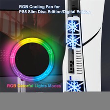 Cooling Fan for PS5 Slim Console Fan Accessories with LED Light Cooling System