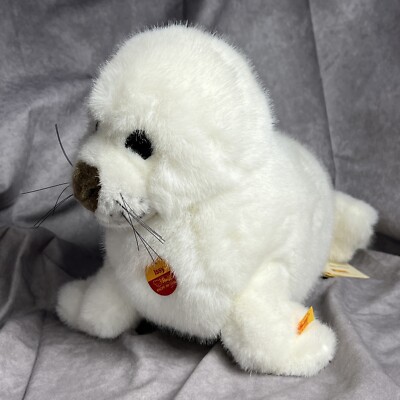 Steiff Cozy Heuler Large White Seal 5374/35 New w Tags 15  Plush Stuffed  B25