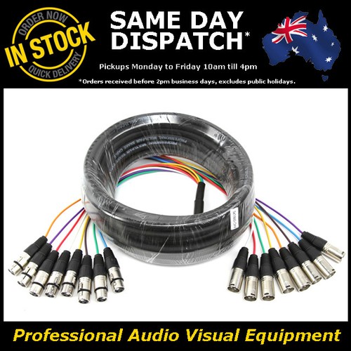 10-Metre 8-Way XLR Multicore Male-Female M-F Microphone Mic Cable Lead Cord 10M - Picture 1 of 4