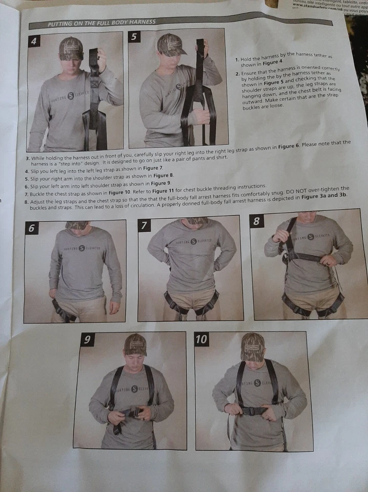 summit treestands men's pro safety Full Body harness su1822601-h NEW (Open Box) - Image 2 of 4