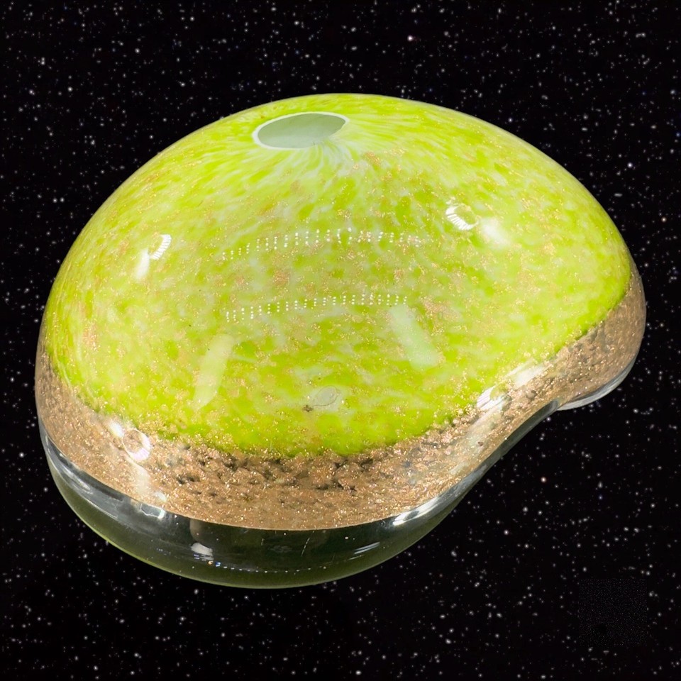 1970s Italian Art Glass Bowl Dish Thick Heavy Murano Glass Hand Made