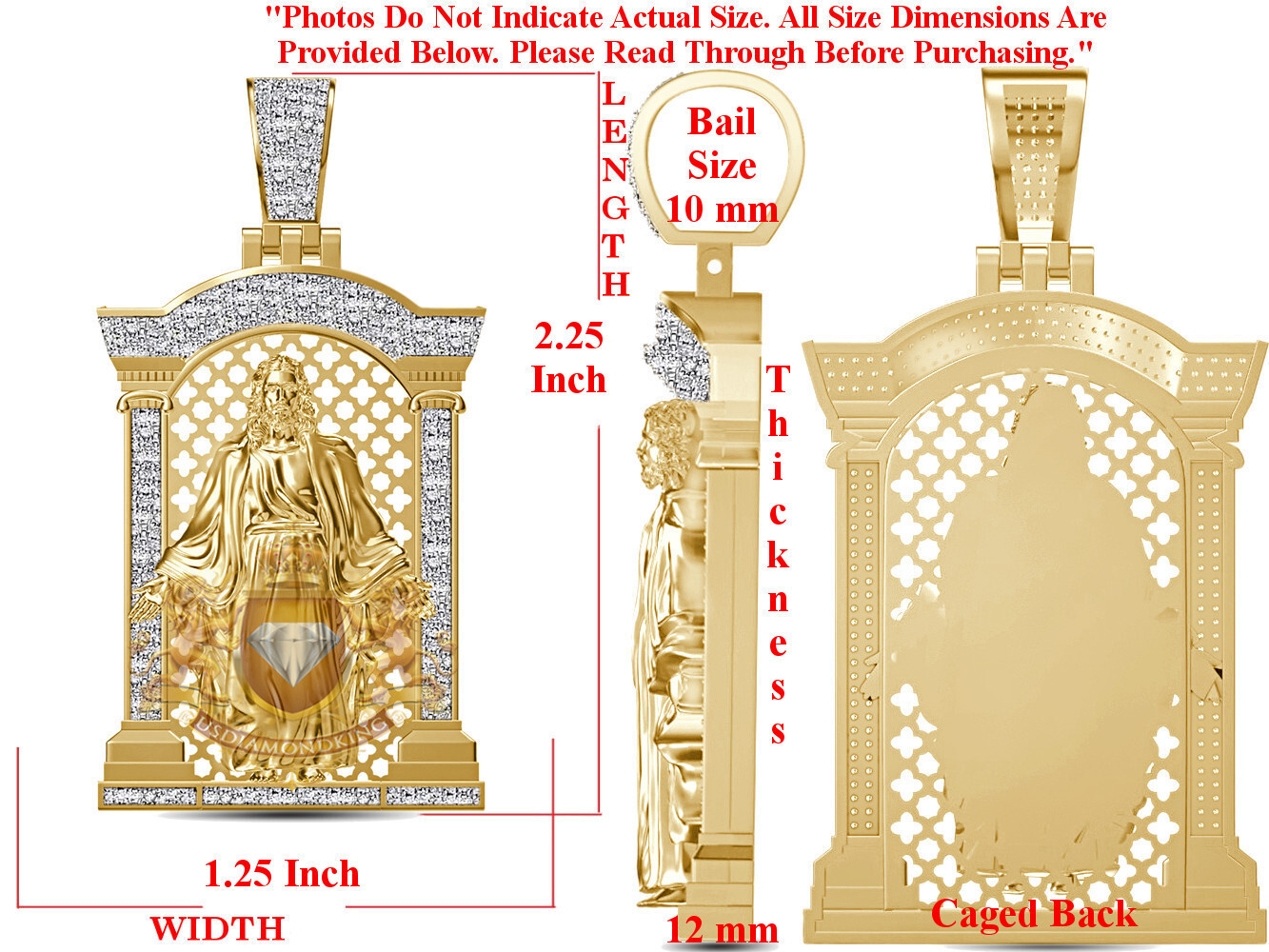 Gold 10 Gr 10K Gold Anhänger 'Letztes Abendmahl' - Rund, Jesus-Medaille, Made In Italy Medaillon Gold Oval