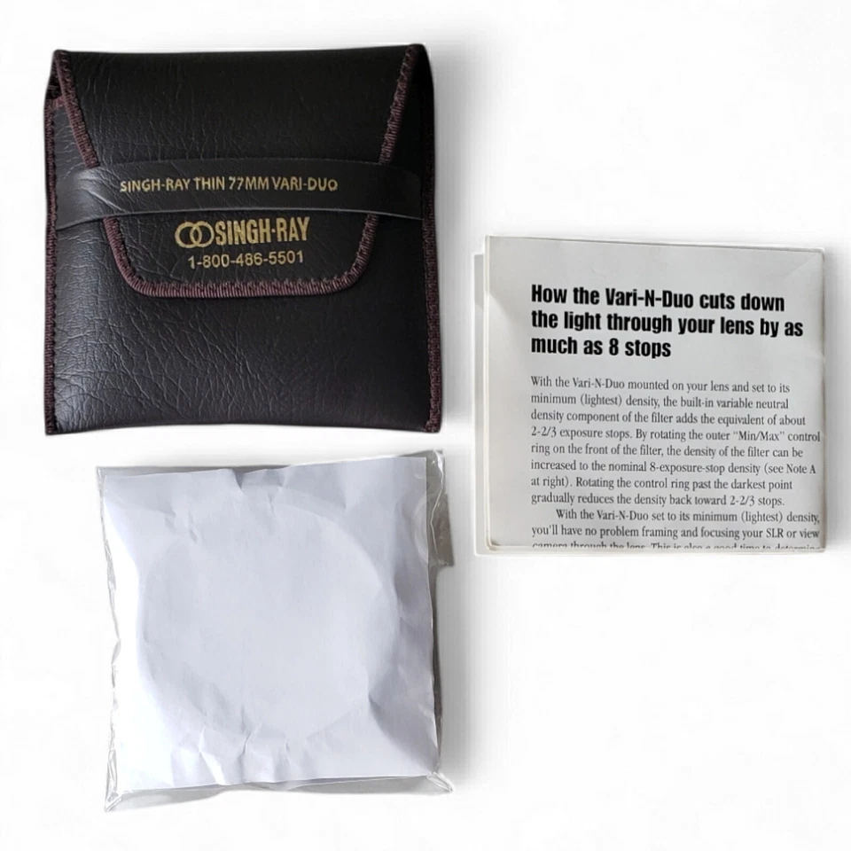 Singh-Ray Thin 77mm Vari-N-Duo Thin Ring Filter Padded Case & Pamphlet - Image 4 of 4
