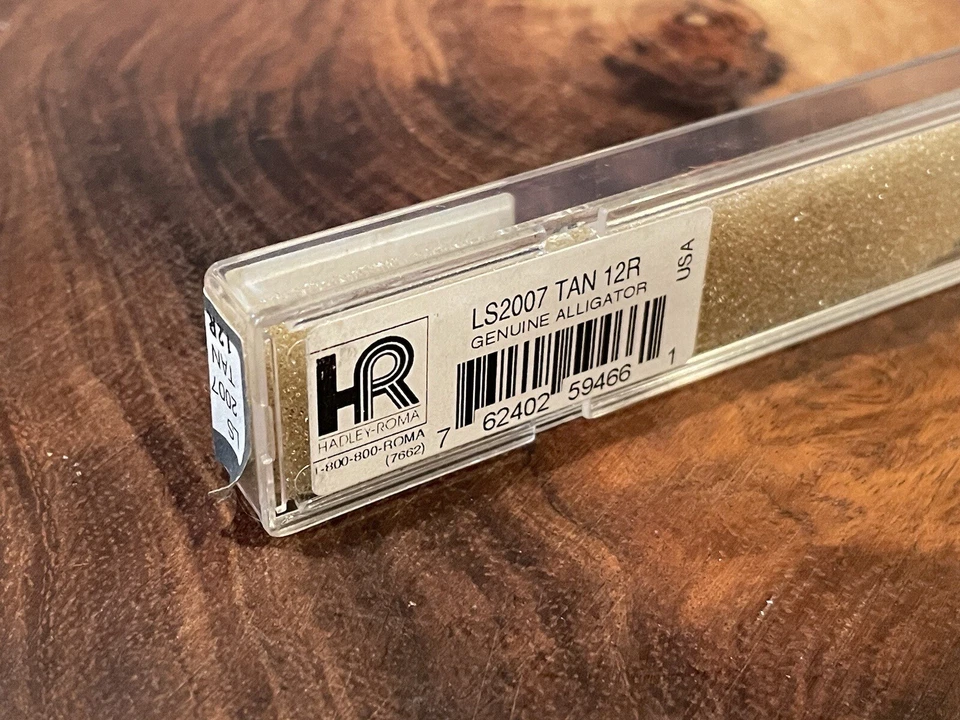 Correa de reloj Hadley Roma 12 mm genuina cocodrilo bronceado/marrón LS2007 Foto 4 de 4