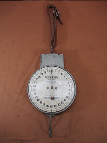Vintage Hanson Model 60 Hanging Dairy & General Store Scale 30 Lb Chicago IL