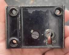 Antique Black Rim Lock Metal Door Hardware Architectural Historic House Parts