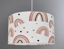 new handmade kids room rainbow heart pattern lamp shade pendant shade white