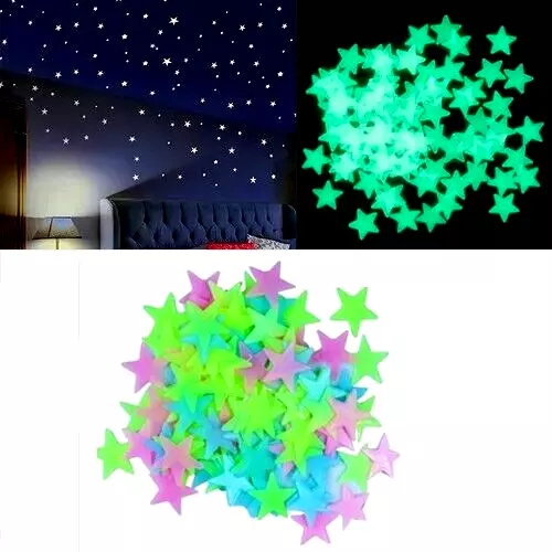 Radium Stars Night Glowing Stickers Kids room Multicolor Wall Decorations 50Pcs
