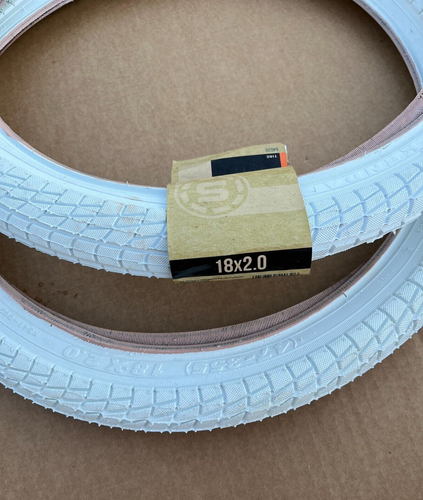 Sunlite Freestyle Kontact Park Street Road White Bike Tire Pair 20 X 1.95