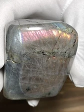 364g LABRADORITE FREE FORM - VIDEO Sunset Pink Blue Mineral Witch Chakra Crystal