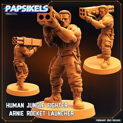 Arnie with Rocket Launcher Human Jungle Fighter Papsikels Miniature AvP Aliens
