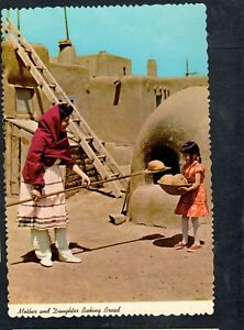 D405 Antique Chrome Postcard 4x6 Native American  Navajo Mother and child