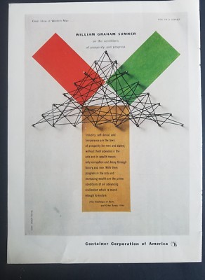 1955 Container Corporation of America Joseph Gering art William Graham Sumner ad