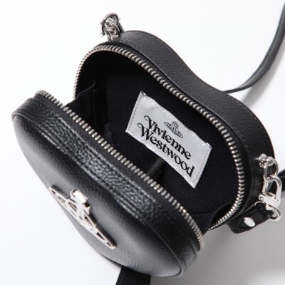 Vivienne Westwood ブラックミトン MINI CROC EMBOSSED JOSEPHINE HEART ショルダーバッグ(ブラック