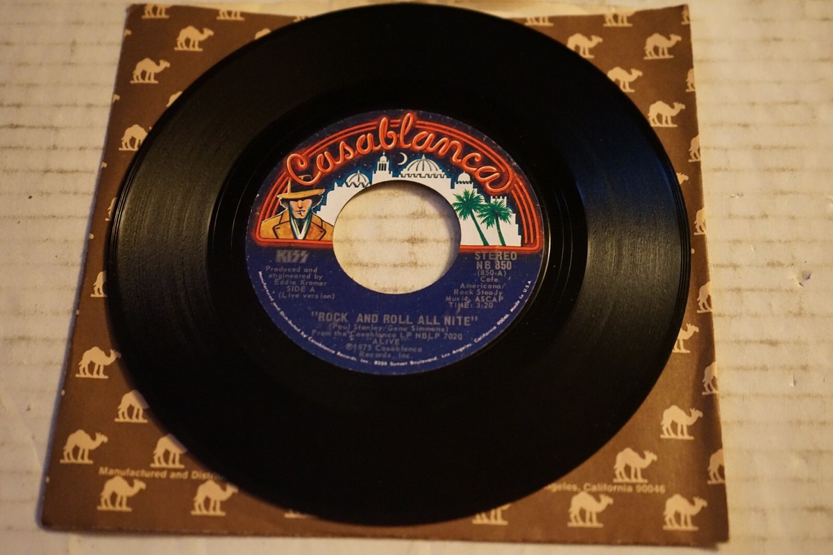 Kiss 45 Rock And Roll All Nite 1975 Casablanca Records W/ Sleeve