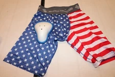 SHOCK DOCTOR Compression Shorts Sport Gym  M & Hard  Cup  Athletic Flag USA
