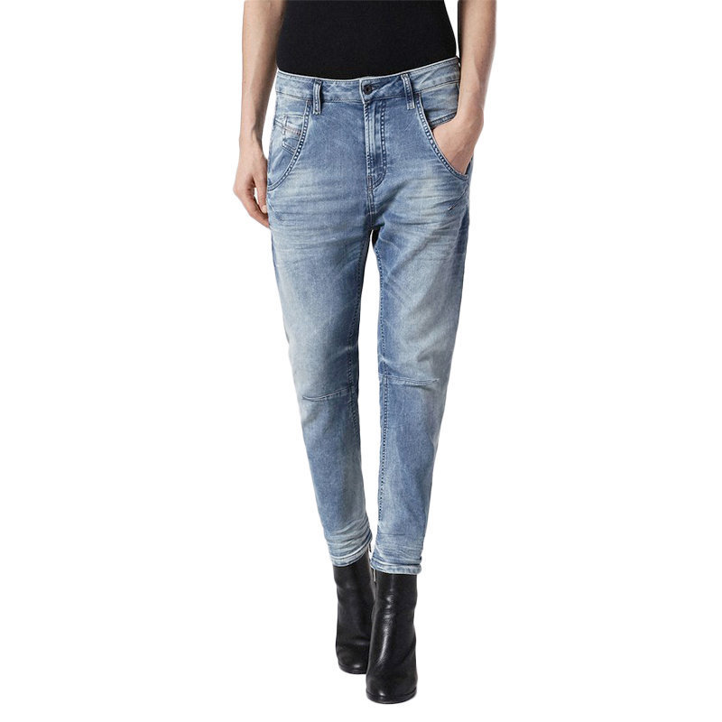 DIESEL FAYZA-NE 0855C Womens Jeans Cropped Leg Faded Light Blue 