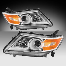 For 2011-2017 Honda Odyssey Halogen Projector Chrome Headlights Pair Lr