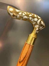Beautiful Designer Brass Head Handle For Handmade Wooden Walking Stick Cane Gift