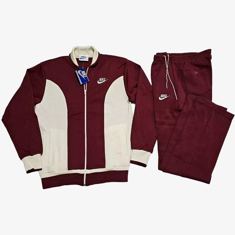 De Colección Años 80 Nike Traje de Pista Hombres L Chaqueta Pantalones Joggers Stock Muerto Nuevo de Lote Antiguo Hip Hop Correr DMC Foto 3 de 4