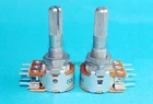 Japan ALPS RK16 50KAX2 LOG Stereo Volume Potentiometer Dual 50K Knurled Shaft