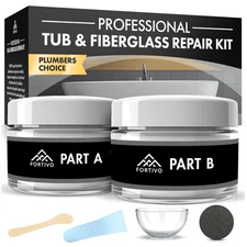 White Fiberglass Repair Kit for Bathtubs, Sinks & Shower Tile Restoration