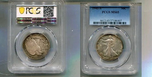 1941 S WALKING LIBERTY SILVER HALF DOLLAR PCGS MS65 7231T