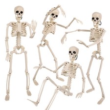 4PCS Halloween Skeleton Decorations, 16" Halloween Full Body Mini Skeleton wi...